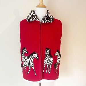 Red Lisa International wool zip vest